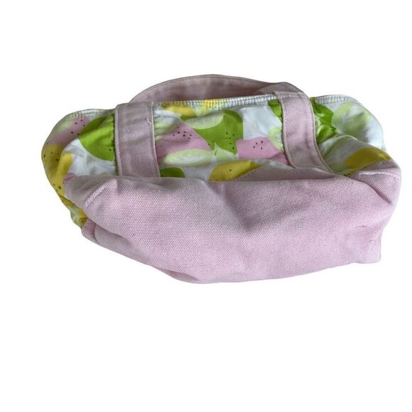 LILLY PULITZER Small canvas Bag Purse Pink/Yellow/Green  Fruit Pattern - Picture 10 of 13